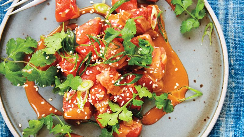 Sesame And Soy Watermelon Poke Recipe Bon Appetit