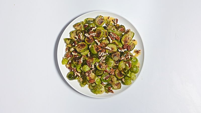Roasted Brussel Sprouts Bon Appetit Roasted Brussels Sprouts With Maple Miso Dijon Dressing Recipe Bon Appetit