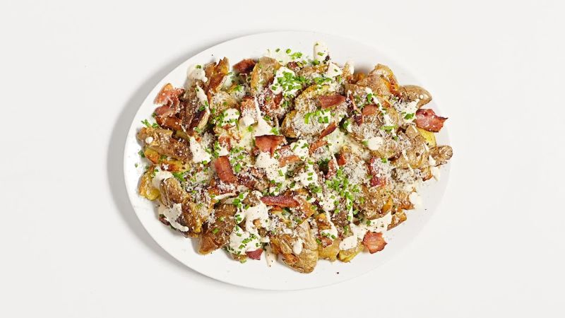 Watch Smashed And Crispy Loaded Potatoes Bon Appetit Bon appetit hon by wendi mosteiko is licensed under a creative commons. watch smashed and crispy loaded