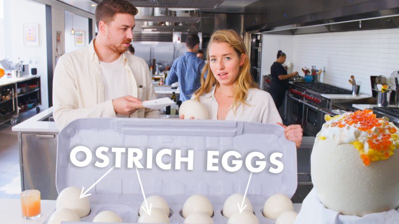 Watch Molly Tries Pro Chef Learns How To Cook Ostrich Eggs Bon Appetit Video Cne Bonappetit Com Bon Appetit