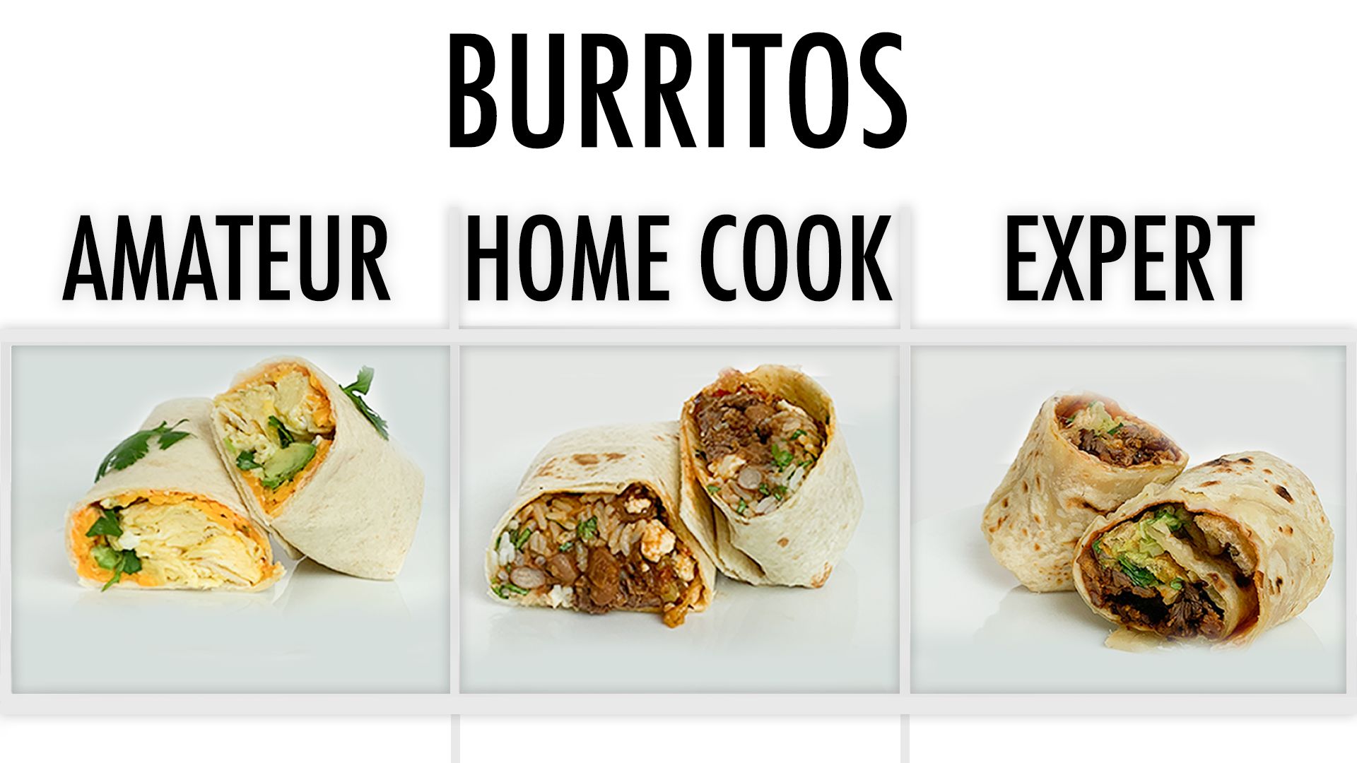 Watch 4 Levels Of Burritos Amateur to Food Scientist 4 Levels