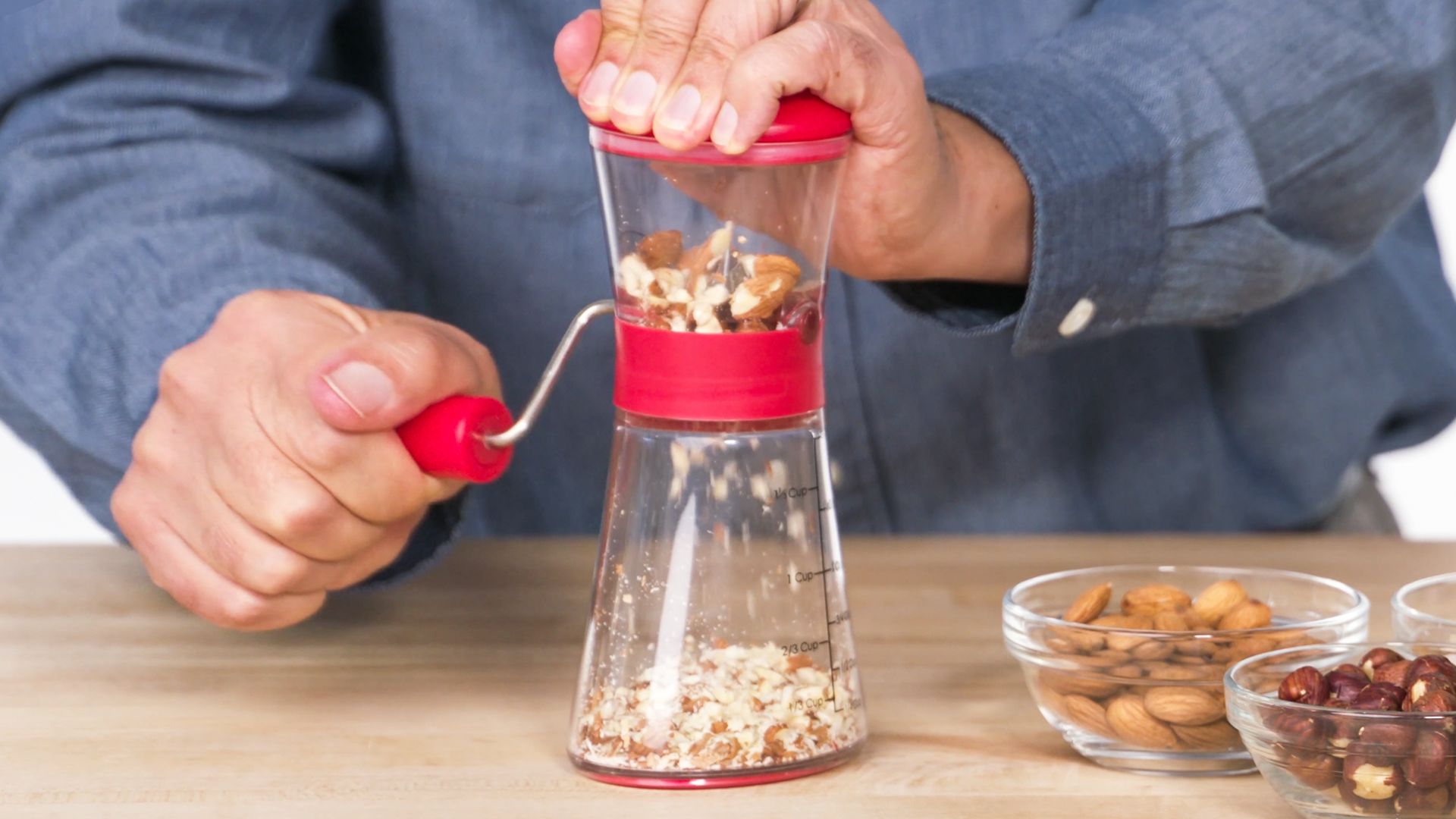 Nut Grinder, Effortless Labor Saving Manual Nut Chopper For Lmonds