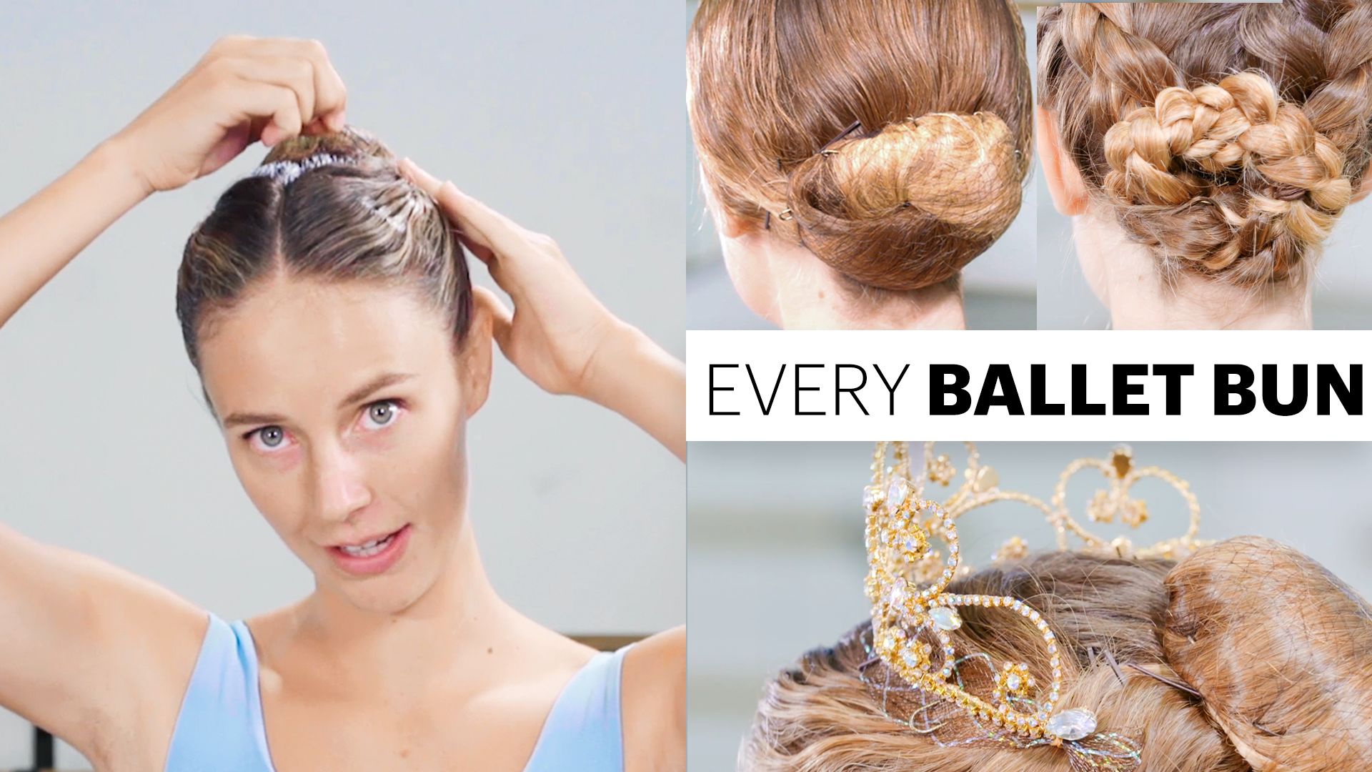 Image of twisted ballerina bun hairstyle for girl drawing