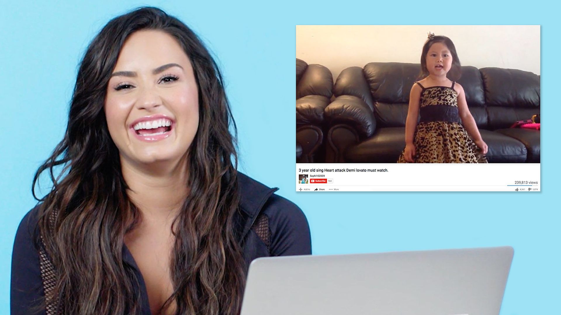 Xxx Blue Dart Video - Watch Demi Lovato Watches Fan Covers On YouTube | You Sang My Song | Glamour