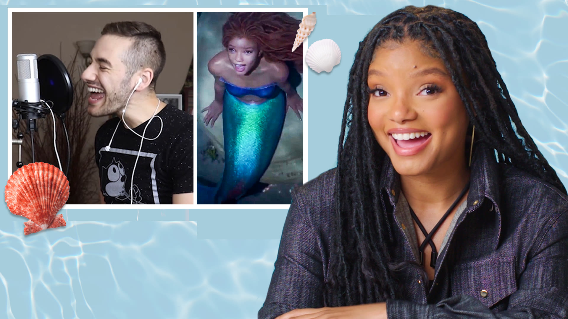 Watch Halle Bailey Watches The Little Mermaid Fan Covers on YouTube You Sang My Song Glamour