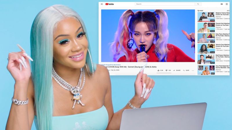 Watch You Sang My Song Saweetie Watches Fan Covers On Youtube Glamour Video Cne Glamour Com Glamour