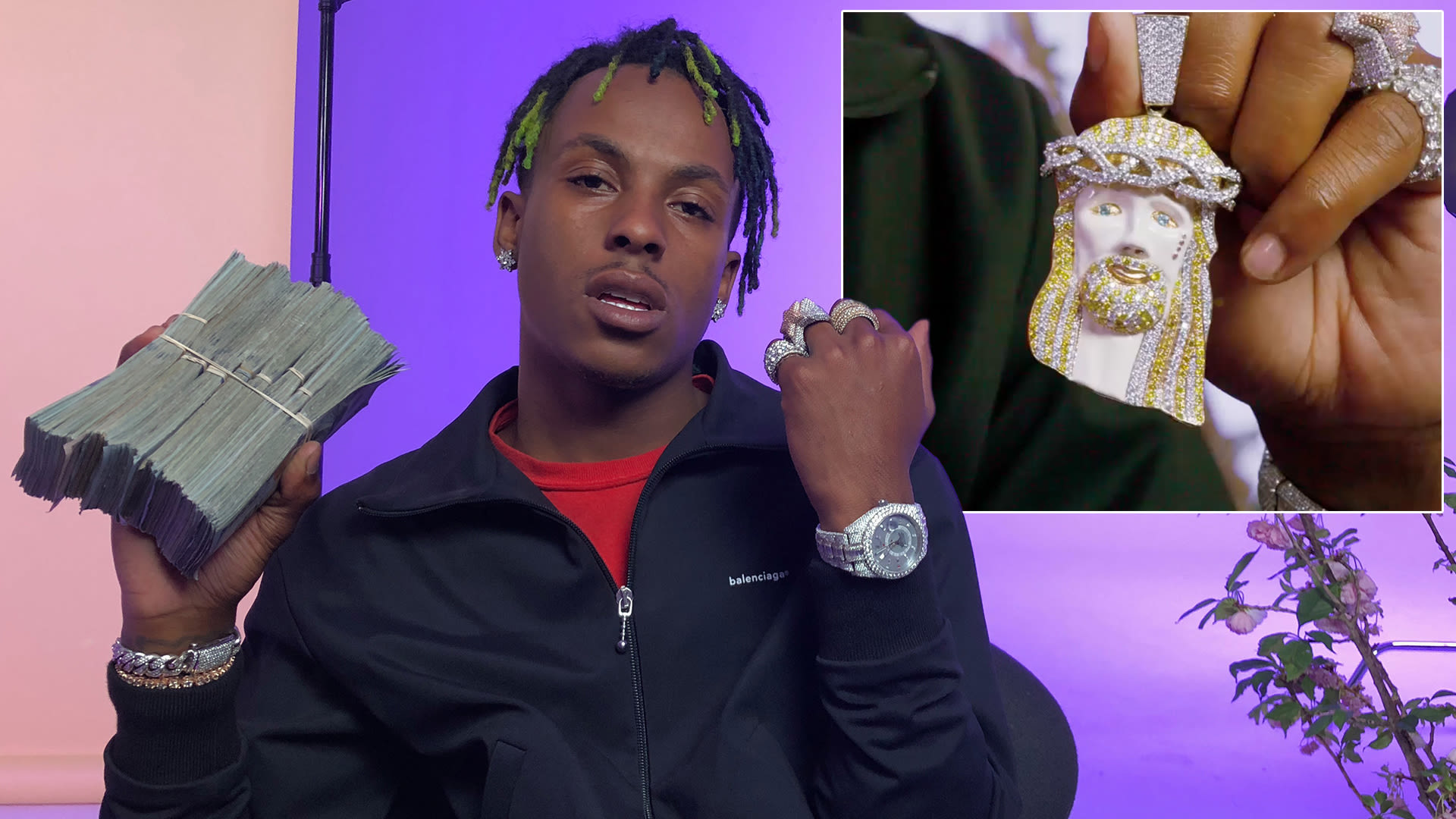 Watch Rich the Kid Keeps Blinged-Out Crosses on Him to Stay Blessed | On  The Rocks | GQ