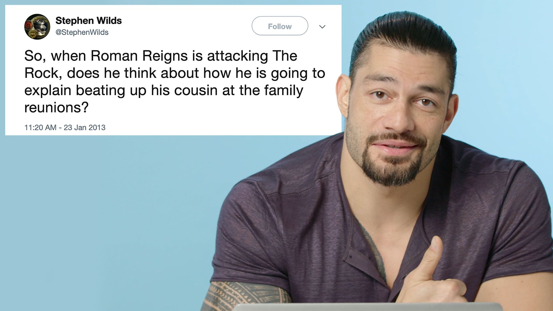 Watch Roman Reigns Goes Undercover on Reddit, Twitter and Quora Actually Me GQ