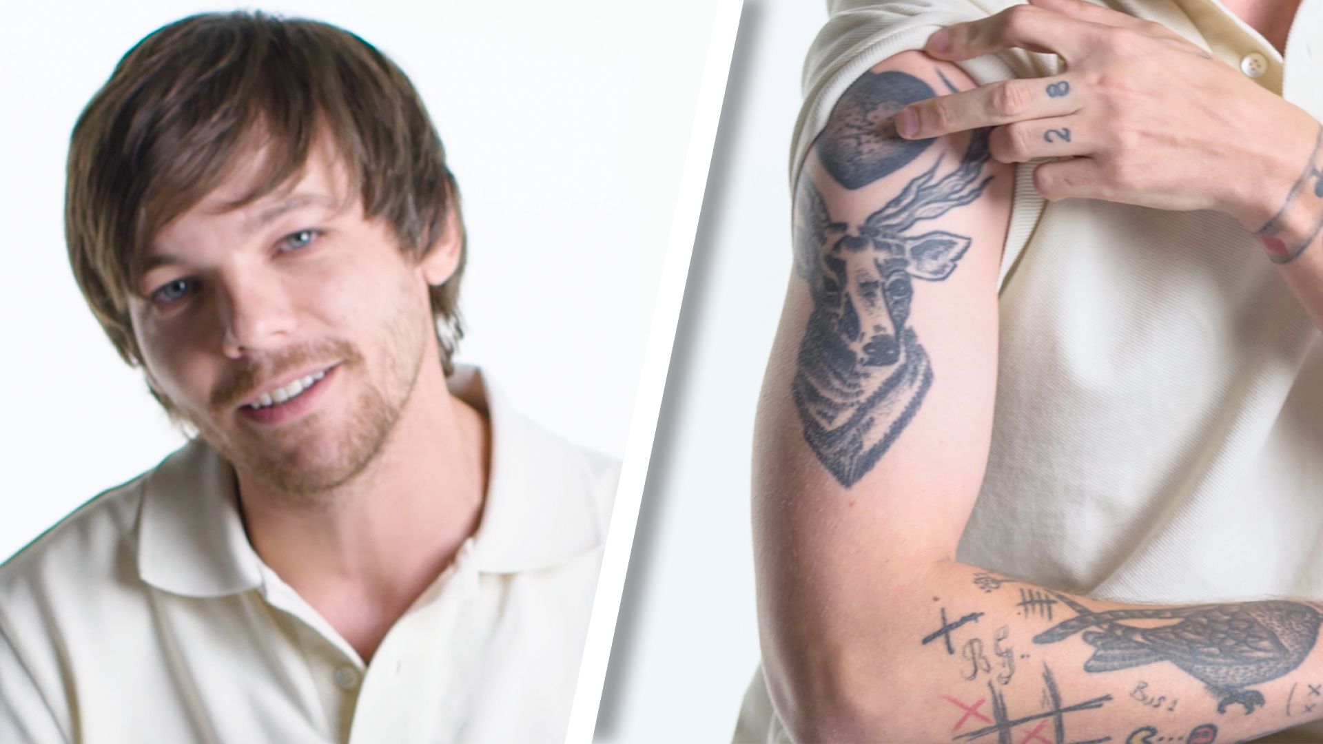Watch Louis Tomlinson Breaks Down His Tattoos | Tattoo Tour | GQ