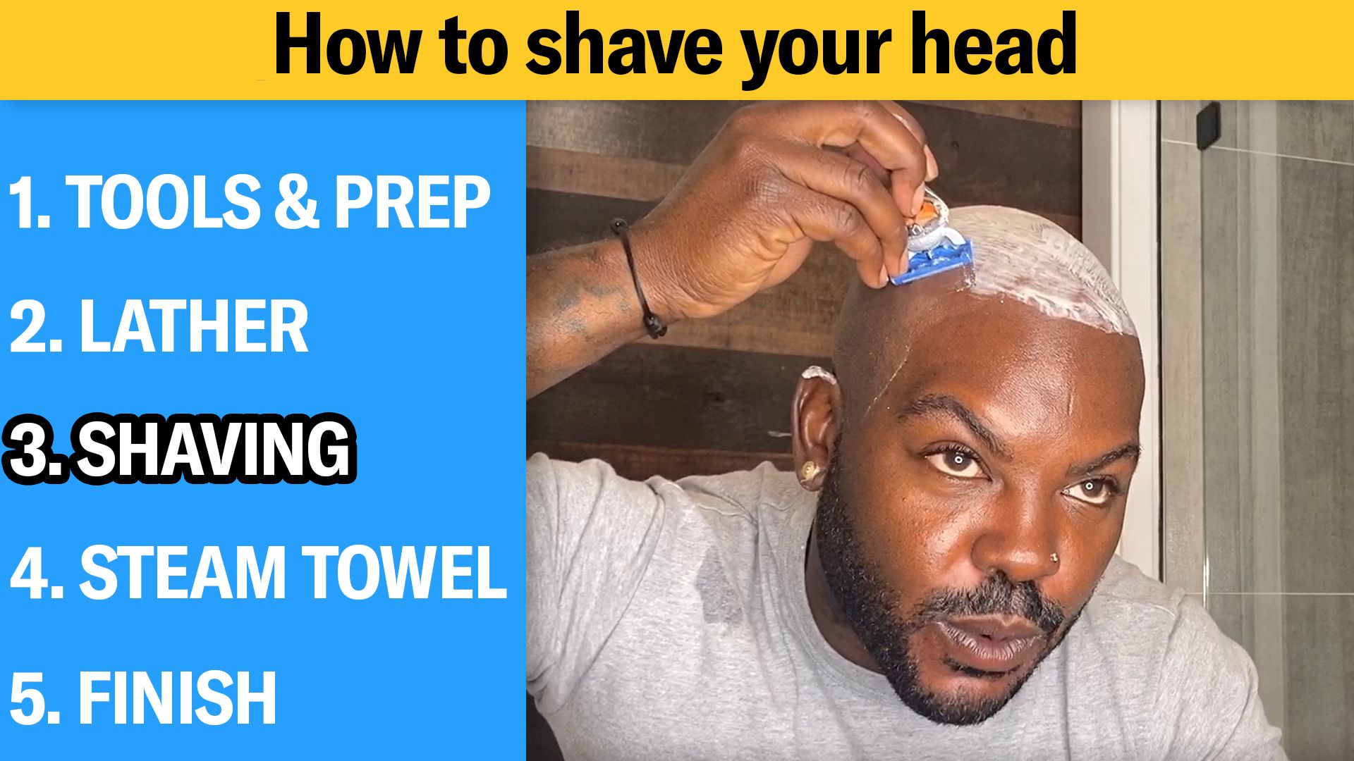 Watch How to Shave Your Head Completely Bald (5 Step Tutorial) | GQ
