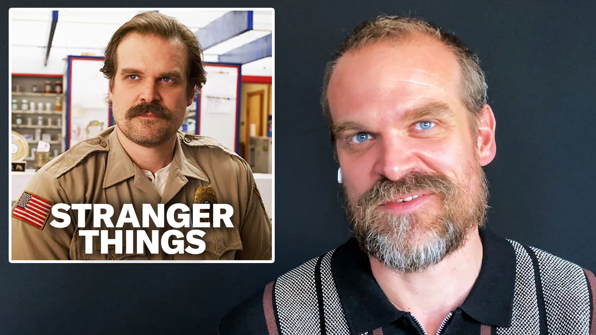 Watch David Harbour Breaks Down His Most Iconic Characters Iconic Characters GQ photo