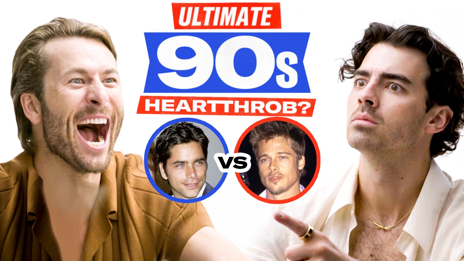 Watch Joe Jonas and Glen Powell Debate Brad Pitt vs. John Stamos
