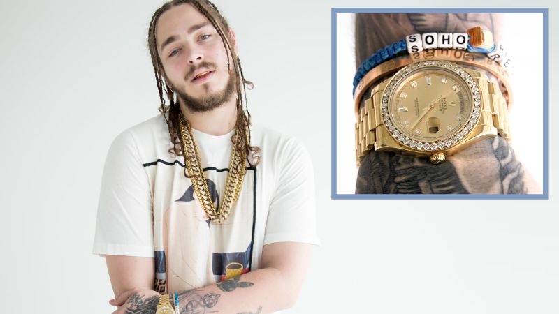 Post Malone Rolex With The Diamonds 2024 www.alhudapk