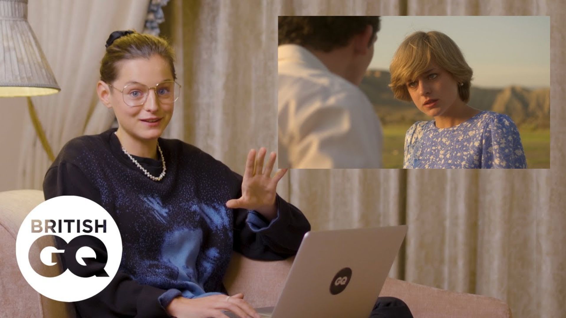 Watch Emma Corrin reacts to her Princess Diana scenes in The Crown | GQ