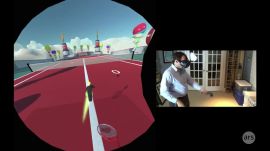 HTC Vive game demo: Menus, Chat and Selfie Tennis
