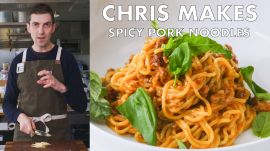 Chris Makes Spicy-Sweet Sambal Pork Noodles