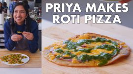 Priya Makes Roti Pizza with Cilantro Chutney