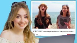 Sabrina Carpenter Watches Fan Covers on YouTube