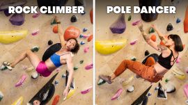 Pole Dancers Try To Keep Up With Rock Climbers