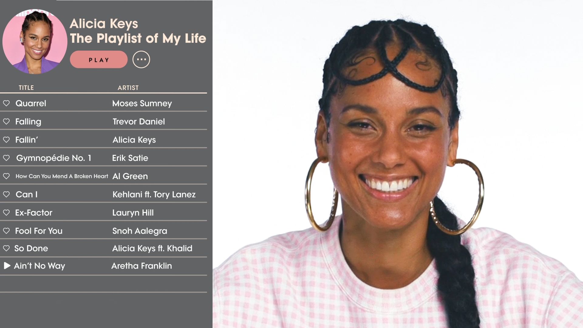 Watch Alicia Keys Creates the Playlist of Her Life