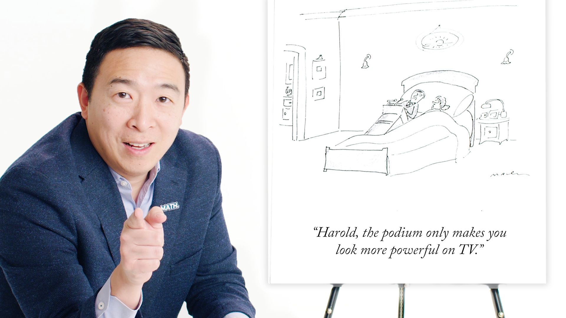 Watch How to Write a New Yorker Cartoon Caption: Andrew Yang
