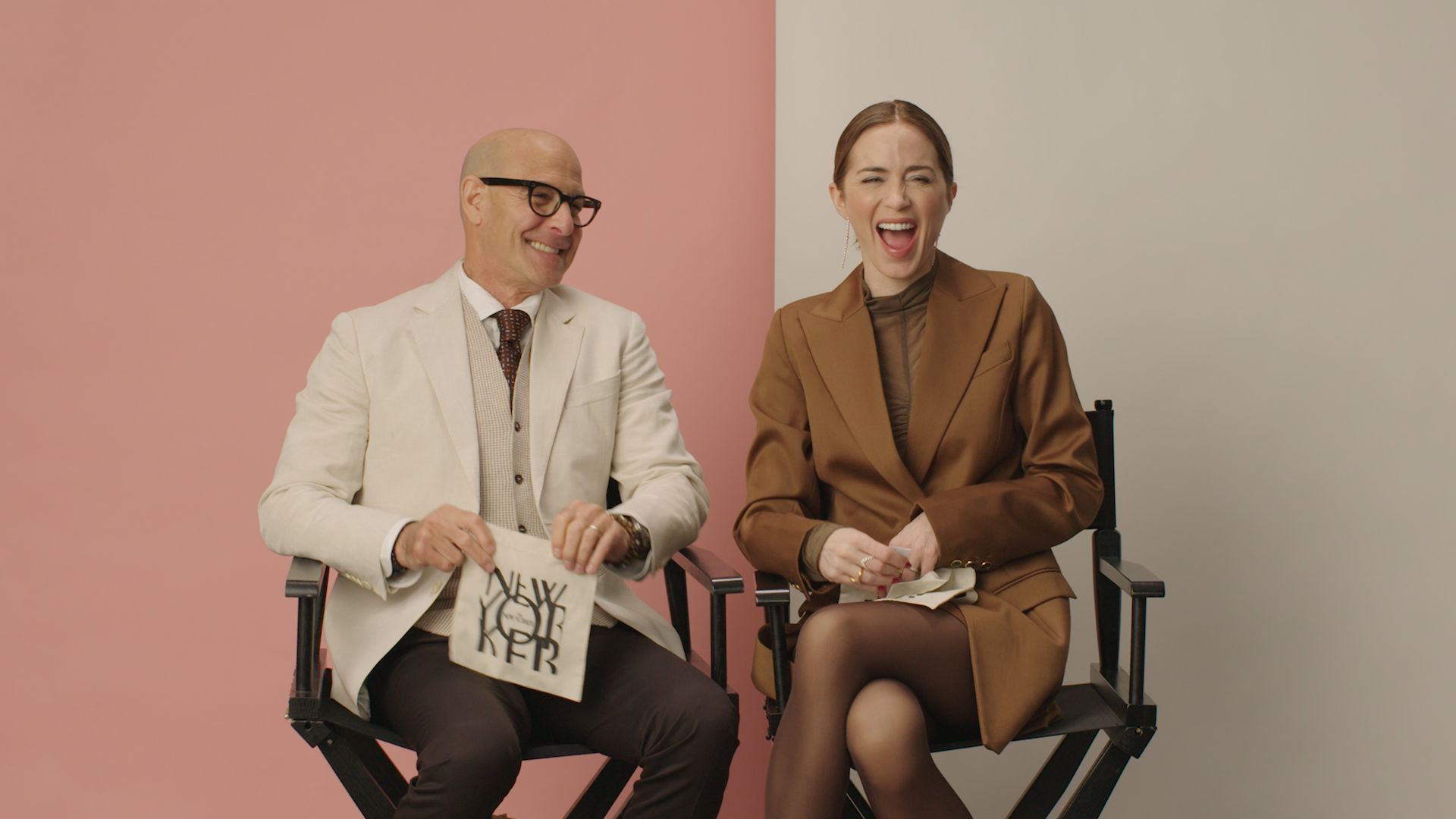 In-Laws Emily Blunt and Stanley Tucci Sit Down for a Mini Interview | The New Yorker Mini Interview