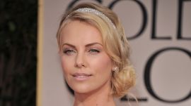 Hairstyle Tutorial for a Bun/Sparkly Headband Combo, Inspired by Charlize Theron’s Red Carpet Classic  