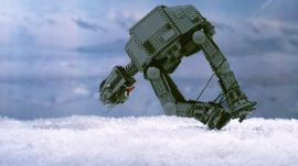 Star Wars Lego AT-AT Takes an Epic Fall at Hoth
