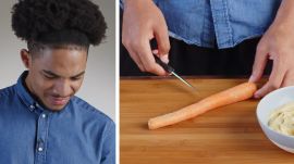 50 People Try to Cut Carrot Sticks