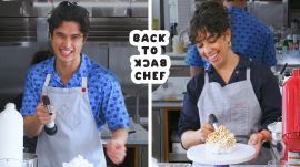 Charles Melton Attempts To Keep Up with a Professional Chef