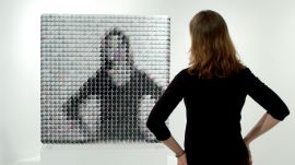 How This Artist Makes Mirrors Out of Pompoms and Wooden Tiles