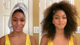 Stanesha Hutsell Shows Her Natural Curls with a Glam Half Up-Do | Getting Ready For Virtual Prom