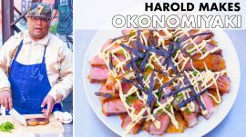 Harold Makes Steak Okonomiyaki (Japanese Pancake)