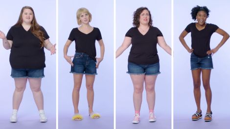 Women Sizes 0 Through 26 Try on the Same Pair of Jean Shorts