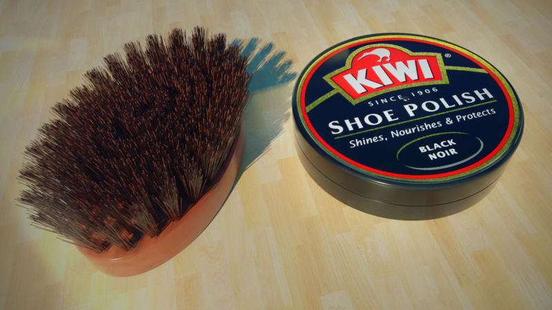 using kiwi shoe polish