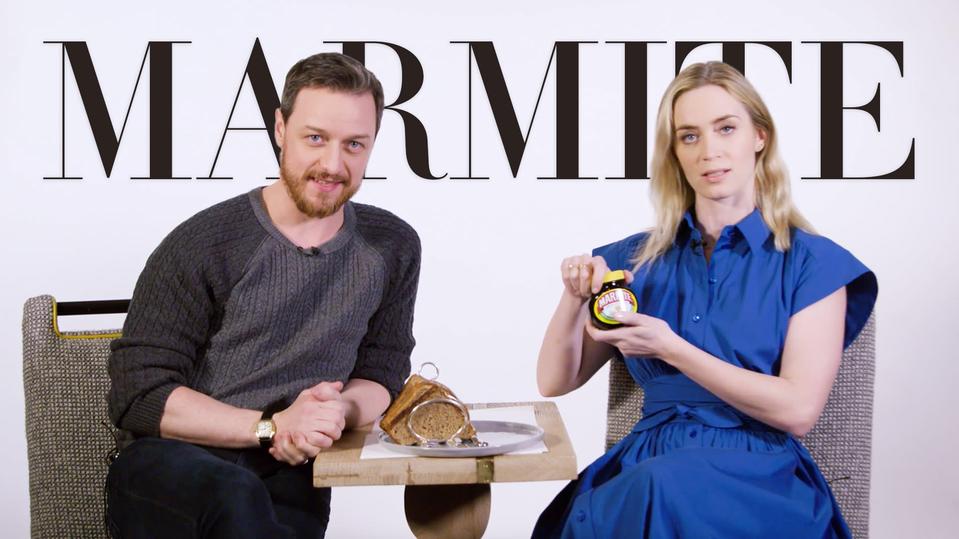 Emily Blunt and James McAvoy Explain a Typical British Day.