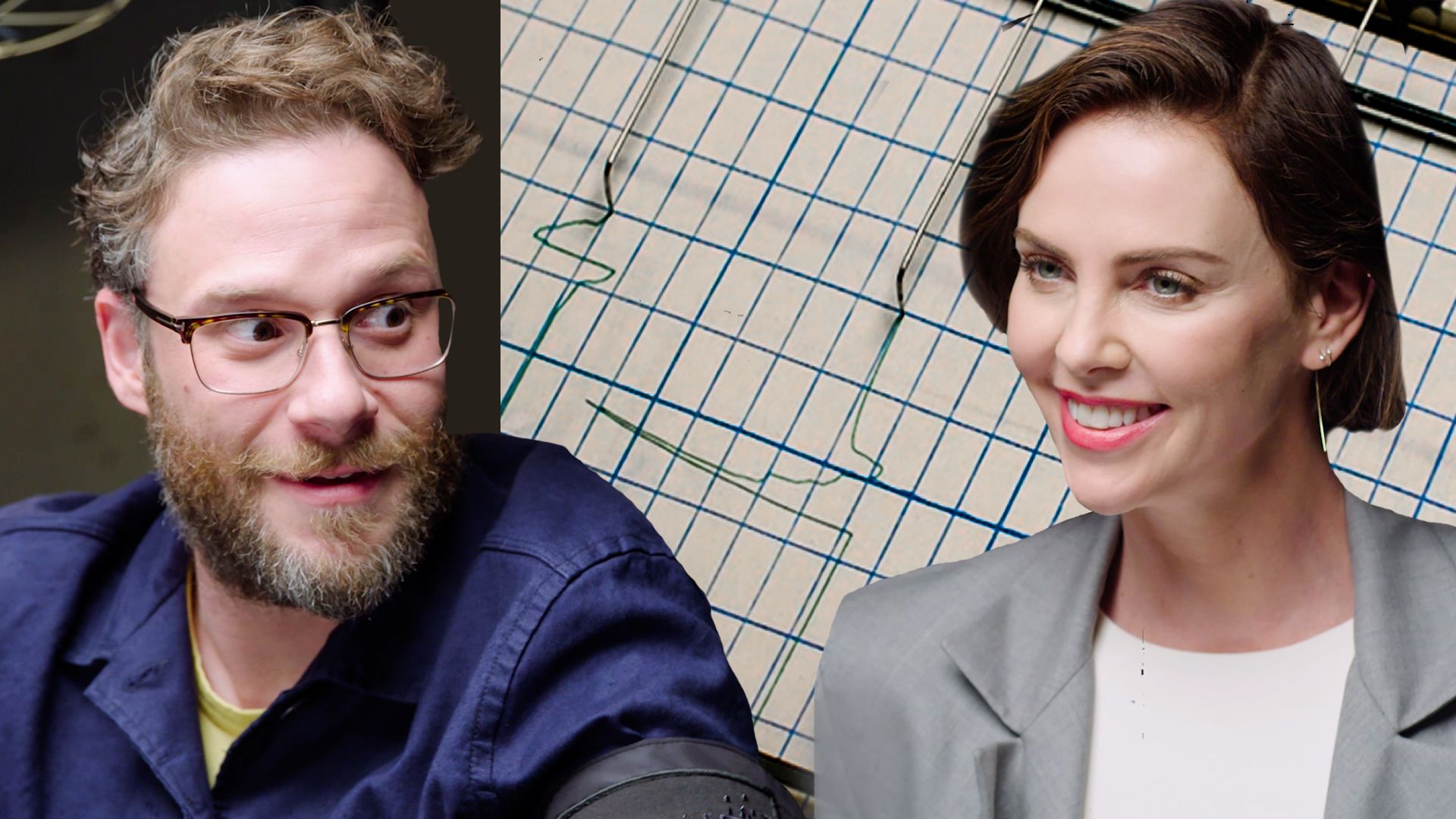 Watch Seth Rogen and Charlize Theron Take a Lie Detector Test | Lie ...