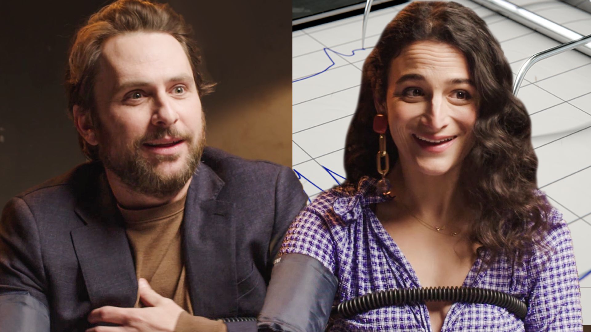 Watch Charlie Day and Jenny Slate Take Lie Detector Tests Lie Detector Vanity Fair pic photo