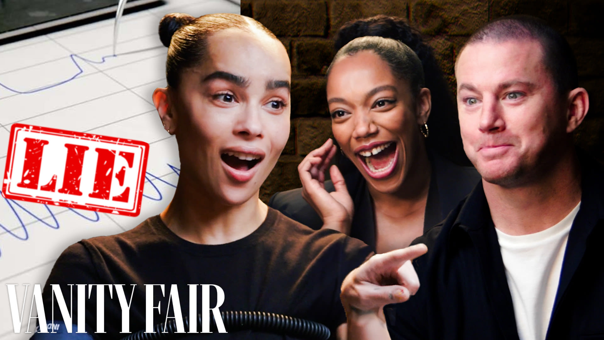 Watch Channing Tatum, Zoë Kravitz & Naomi Ackie Take Lie Detector Tests