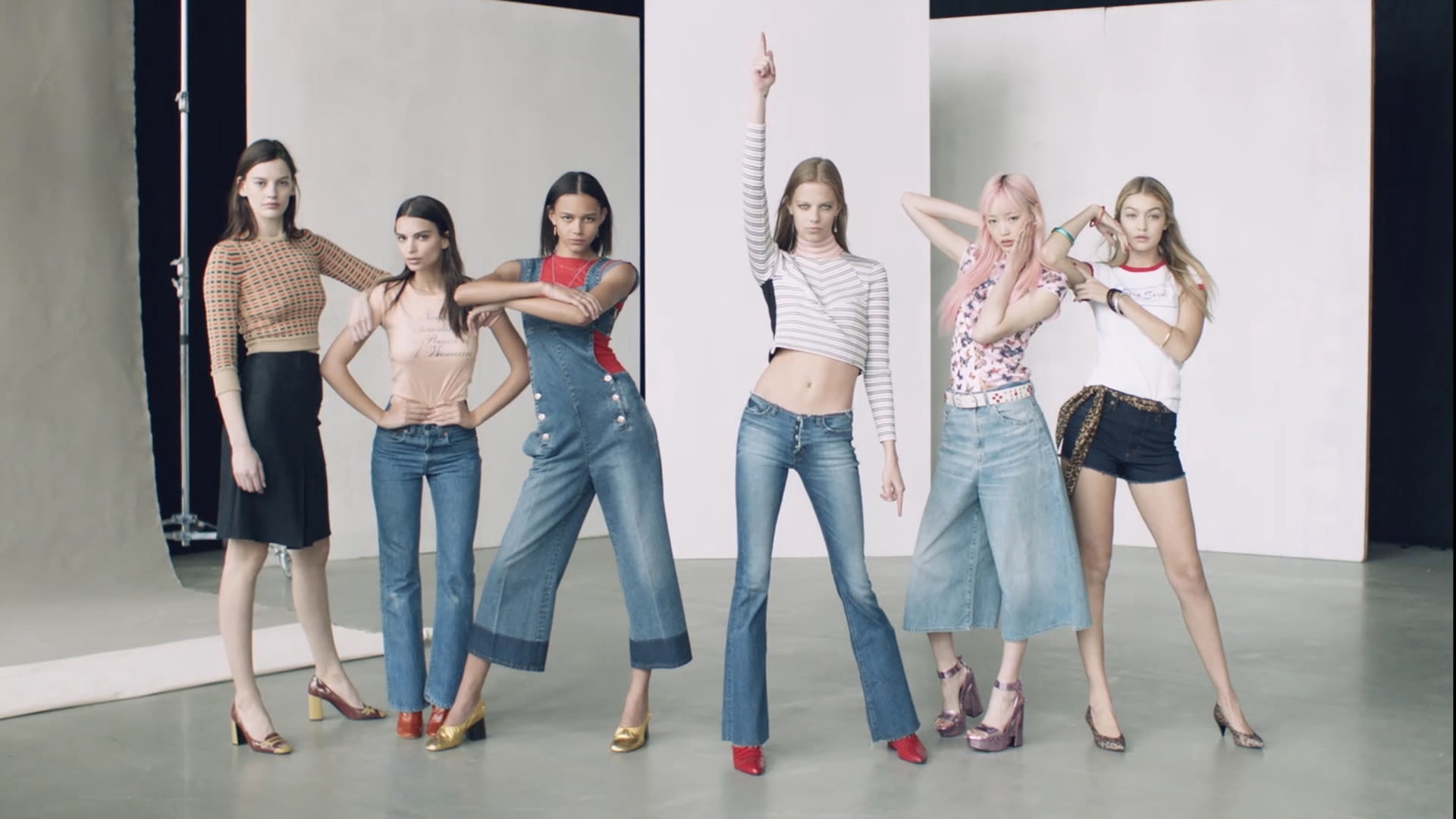 Watch 6 Models Make Moves in Spring’s Most Personal Denim On Set with