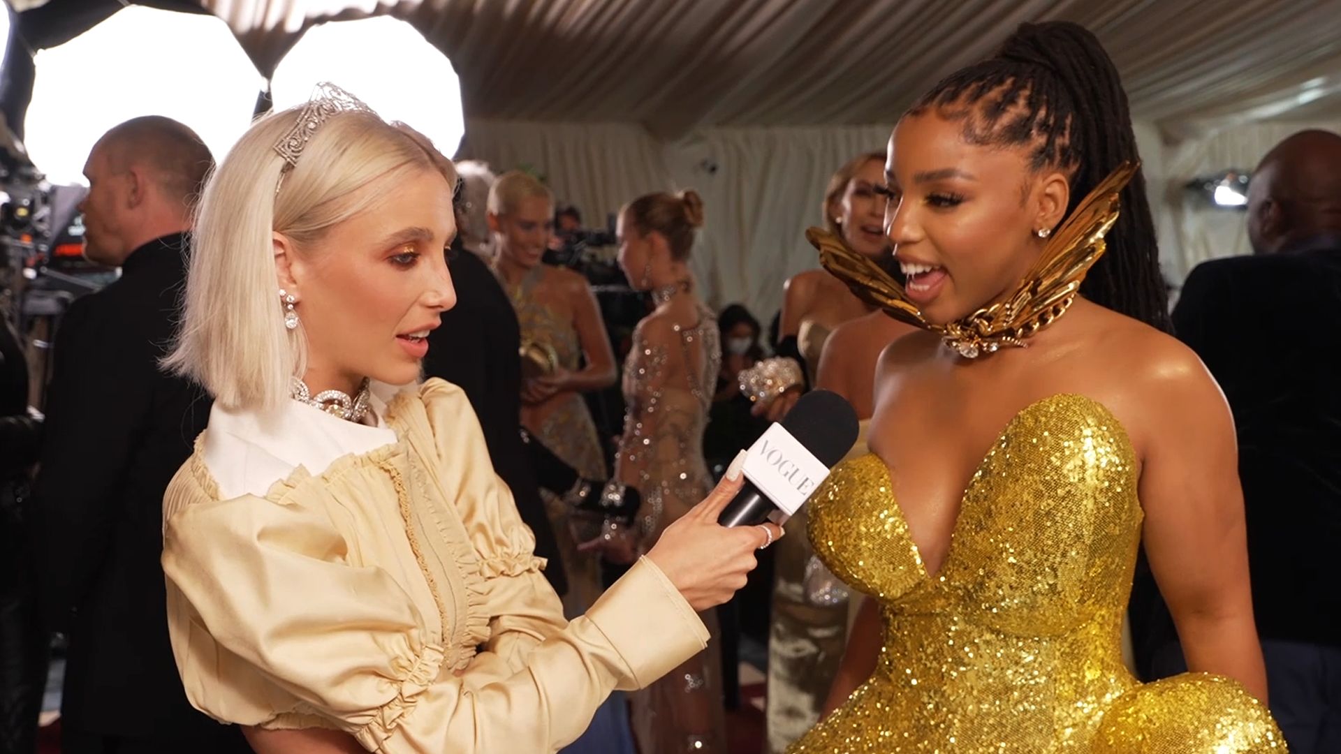 Watch Chloe Bailey Feels Angelic Wearing Golden Wings Met Gala Vogue