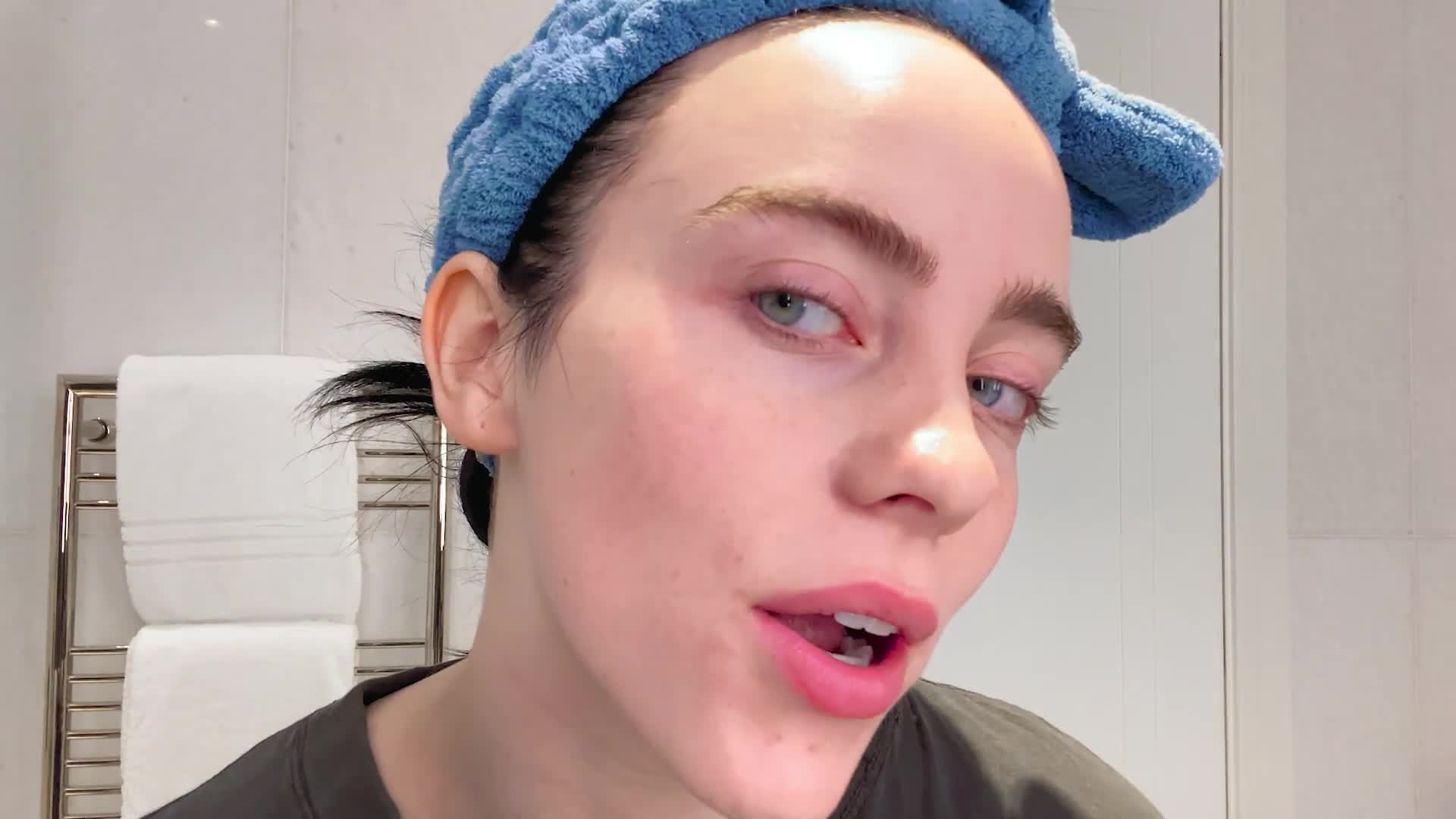 Watch Billie Eilish Shares Her Post-Show Beauty Routine, From
