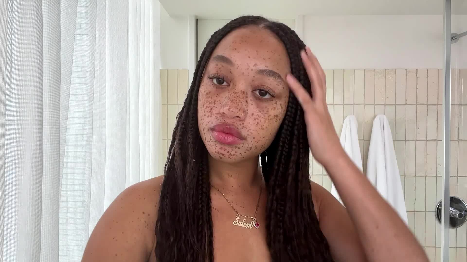 1920px x 1080px - Watch Salem Mitchell's Guide to Embracing Freckles and Maintaining Knotless  Braids | Beauty Secrets | Vogue