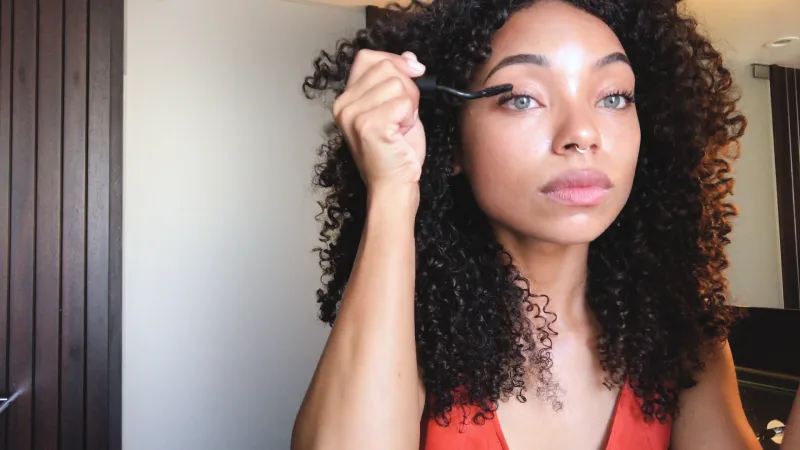 Jet Black Curly Hair