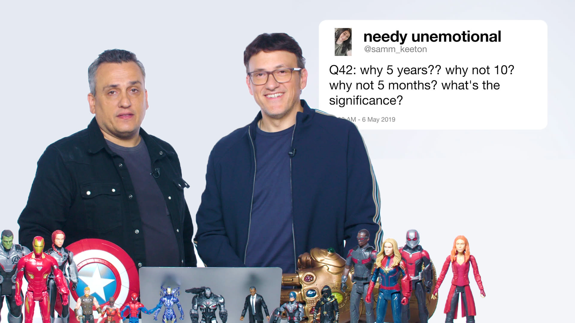 Watch The Russo Brothers Answer Avengers: Endgame Questions From Twitter |  Tech Support | WIRED
